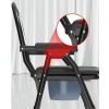 Commode Chair, Height Adjustable Shower Wheelchair, Foldable Bath Chair, Toilet Chair with Padded Seat & Bedpan, Stable & Comfortable, Max Load 400kg