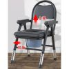Commode Chair, Height Adjustable Shower Wheelchair, Foldable Bath Chair, Toilet Chair with Padded Seat & Bedpan, Stable & Comfortable, Max Load 400kg