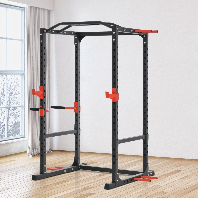 Adjustable Power Tower Dip Station Pull Up Bar Squat Rack Power Cage At Home Workout Equipment, Upper Body Strength Training Equipment