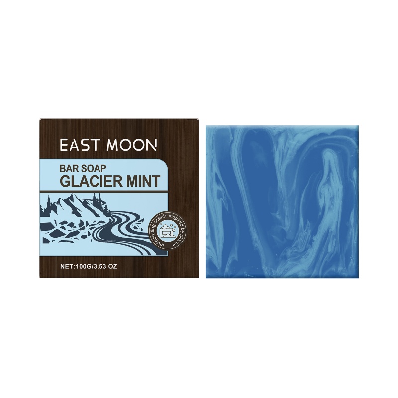 East Moon Glacier Mint Bath Soap， Cleansing All Body Skin Fragrance For Men Refreshing Cleansing Bath Soap