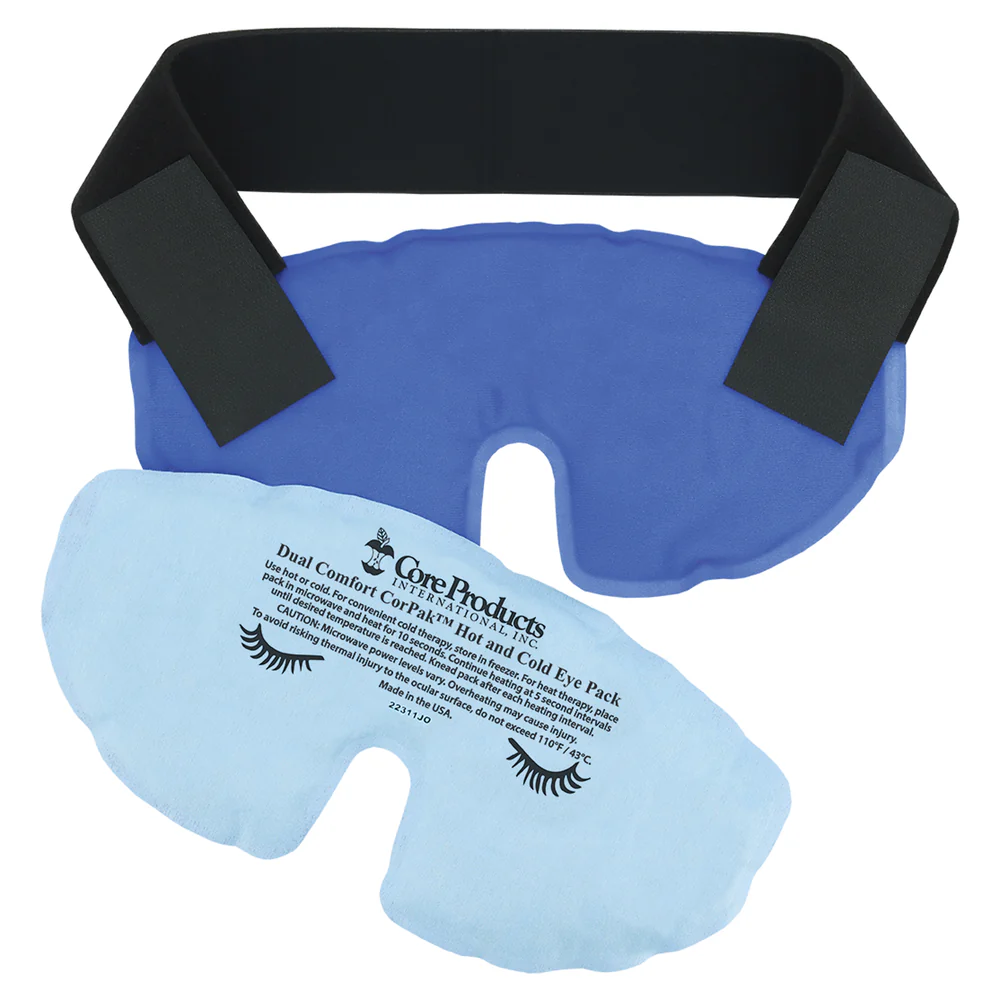 Core Products Dual Comfort Migraine CorPak Hot Cold Therapy, Eye Mask Compress, No Frost, Includes Strap