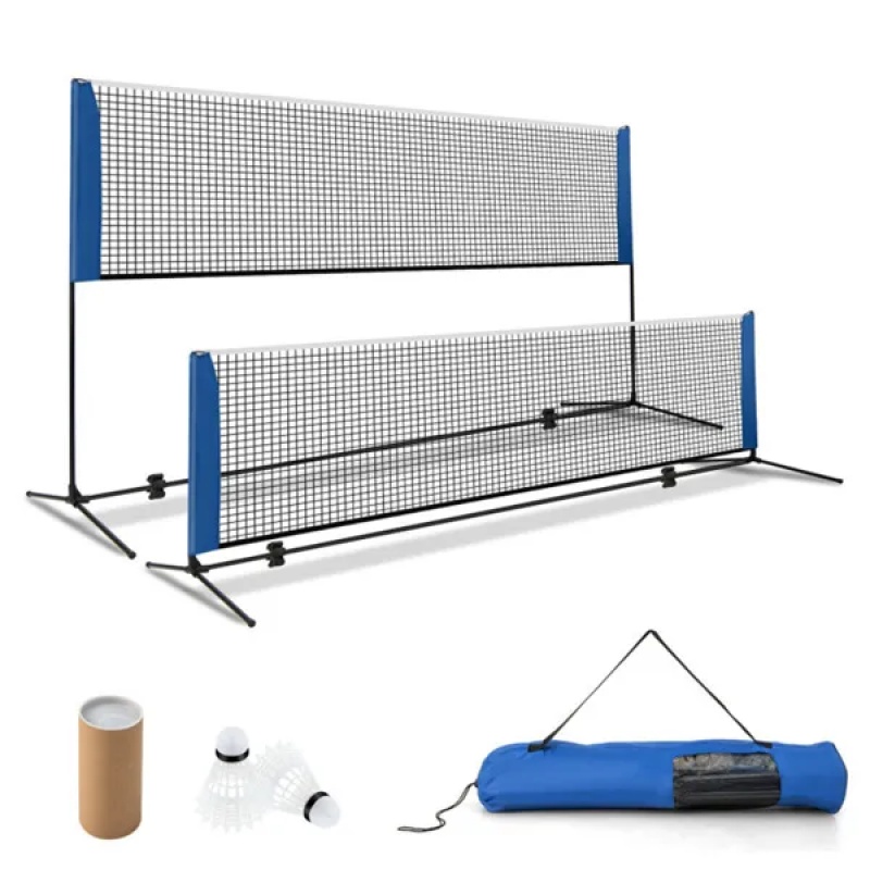 10ft Multi-Sport Net Set - Adjustable Height (33.5"-61"), Badminton/Volleyball/Pickleball/Tennis Use