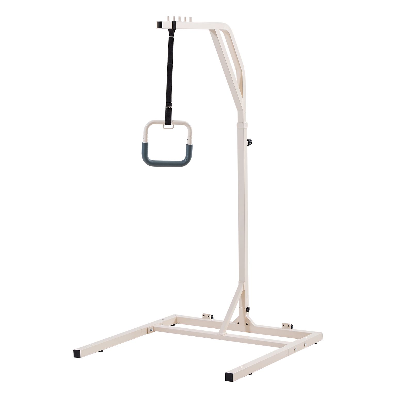 Trapeze Bar for Bed Mobility, Height-Adjustable Free Standing Trapeze Bar with 2 Wheels, 300LBS Capacity Bed Pull Up Assist for Elderly Disabled