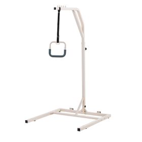 Trapeze Bar for Bed Mobility, Height-Adjustable Free Standing Trapeze Bar with 2 Wheels, 300LBS Capacity Bed Pull Up Assist for Elderly Disabled