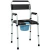 Bedside Commode Chair for Seniors, Adults, Handicap, Raised Toilet Seat with Arm, Adjustable Height, 300 lbs, Black