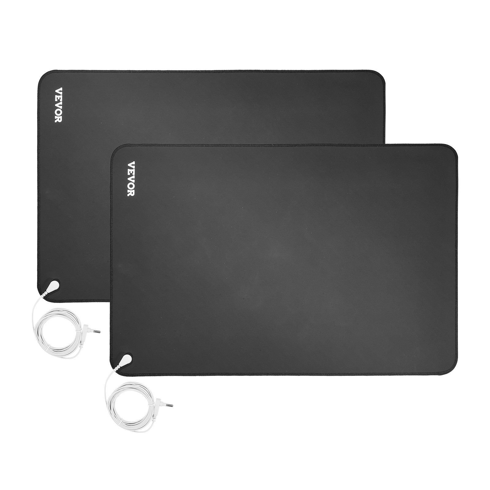 VEVOR Grounding Mat, 24 x 16 in Anti-Slip PU Leather Earthing Mat (2 Packs), with 15 ft Grounding Cord, Grounding Pad for Feet, Boost Energy
