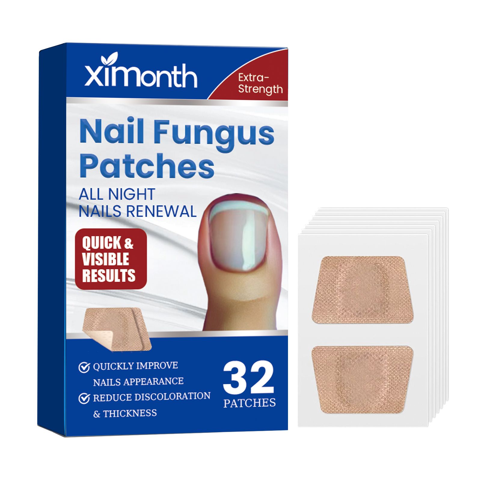 Ximonth Nail Fungus Patches, Hand And Foot Nails Inlaid Nail Thickening Gray Nail Brightening Nail Patch