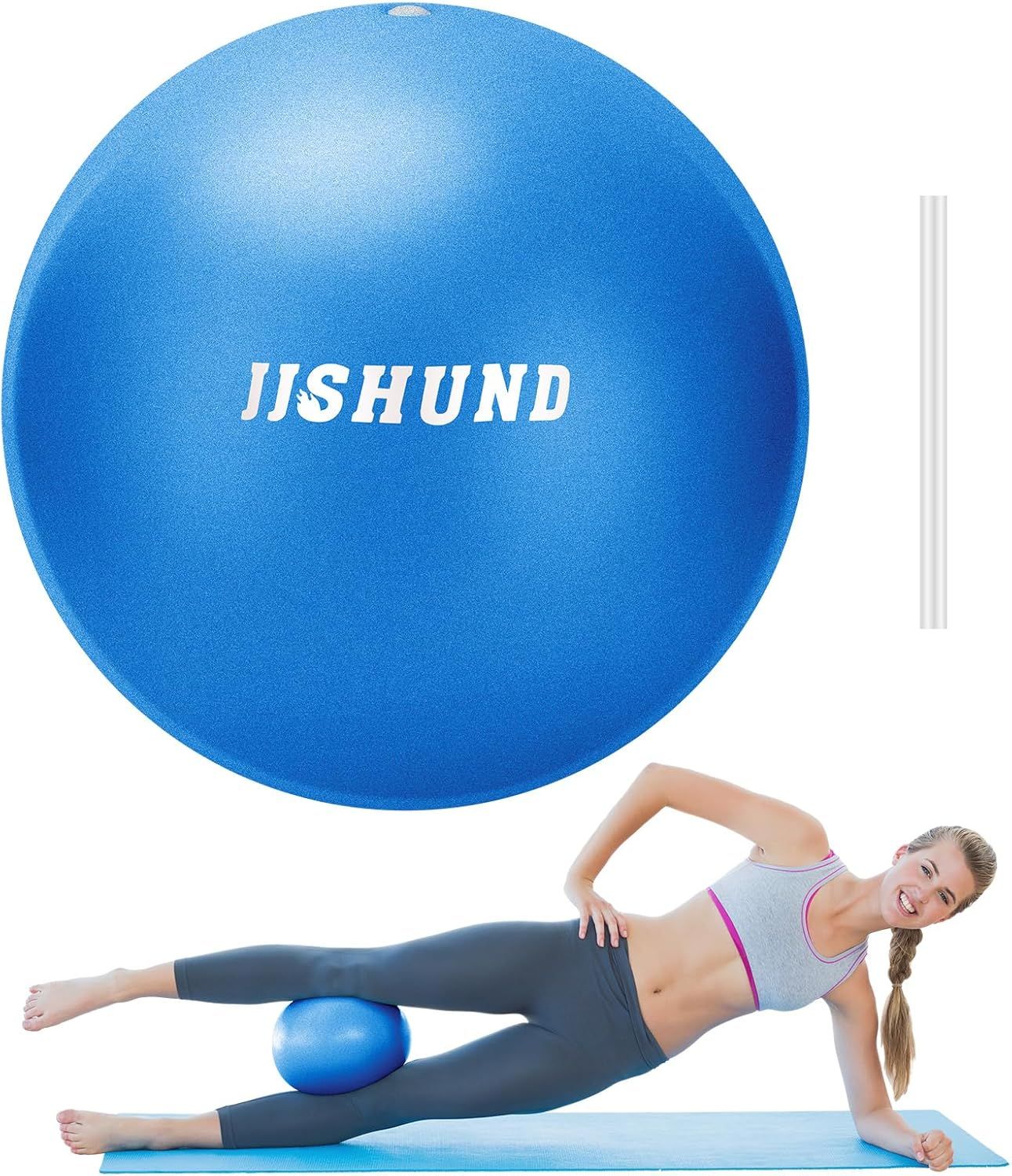 Pilates Ball, 9 Inch Small Exercise Soft Workout Yoga Ball with Exercise Guide, for Home Gym Yoga, Pilates, Core Training, Workout, Balance, Stability