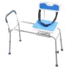 Sliding Shower Chair, 400 lbs Tub Transfer Bench for Bathtub with Swivel Seat, Padded Shower Bench with Arms and Backrest