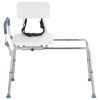 Sliding Shower Chair, 400 lbs Capacity Tub Transfer Bench for Bathtub, Heavy Duty Shower Bench with Arms and Backrest