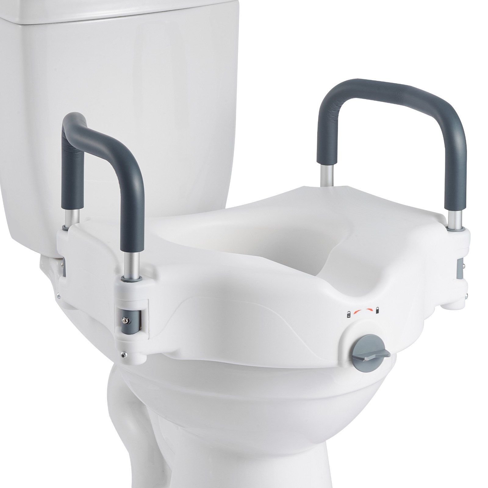 VEVOR Raised Toilet Seat with Arms, 300 lbs Load Capacity, 5-Inch Lift Height