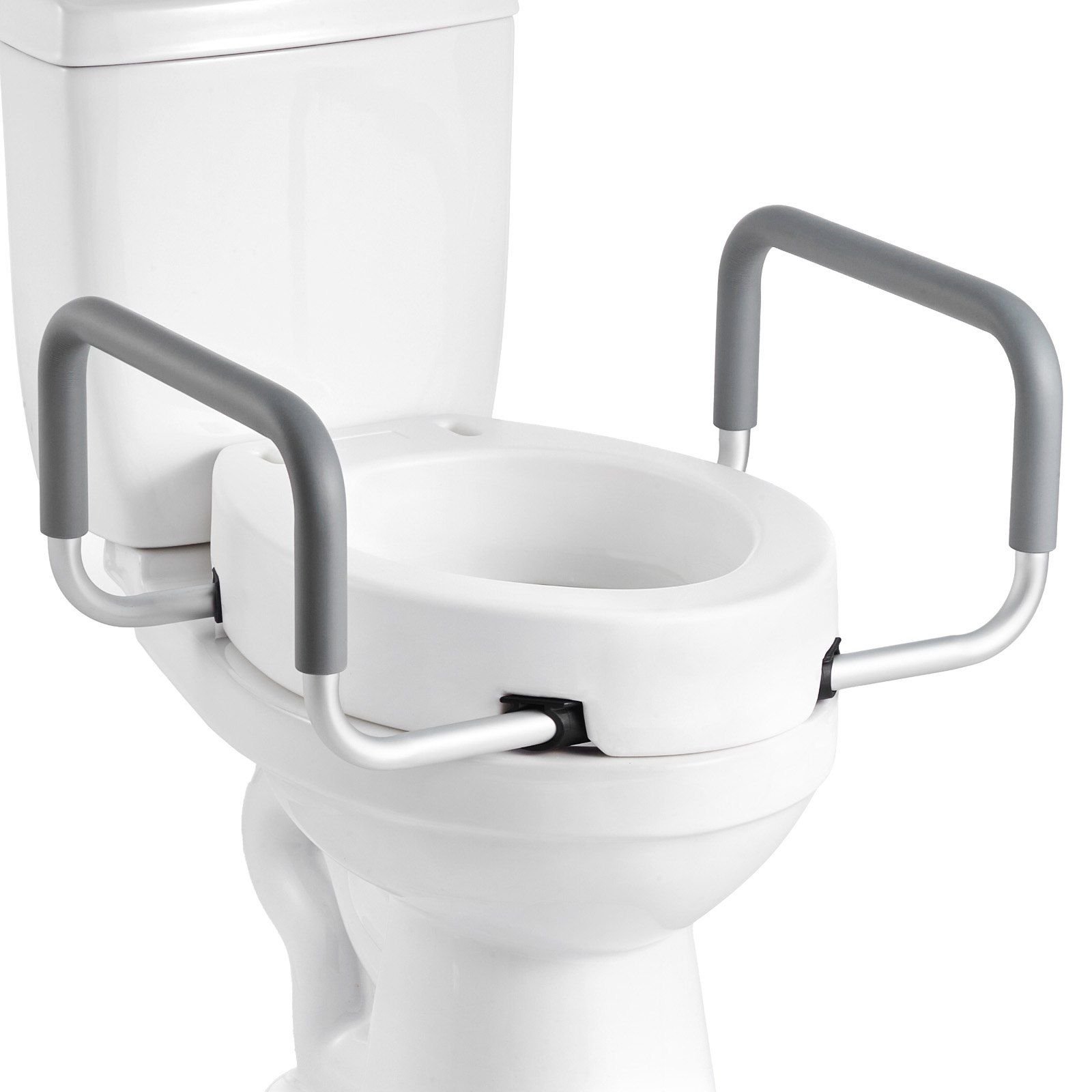VEVOR Raised Toilet Seat with Arms, 300 lbs Load Capacity, 3.5-Inch Lift Height