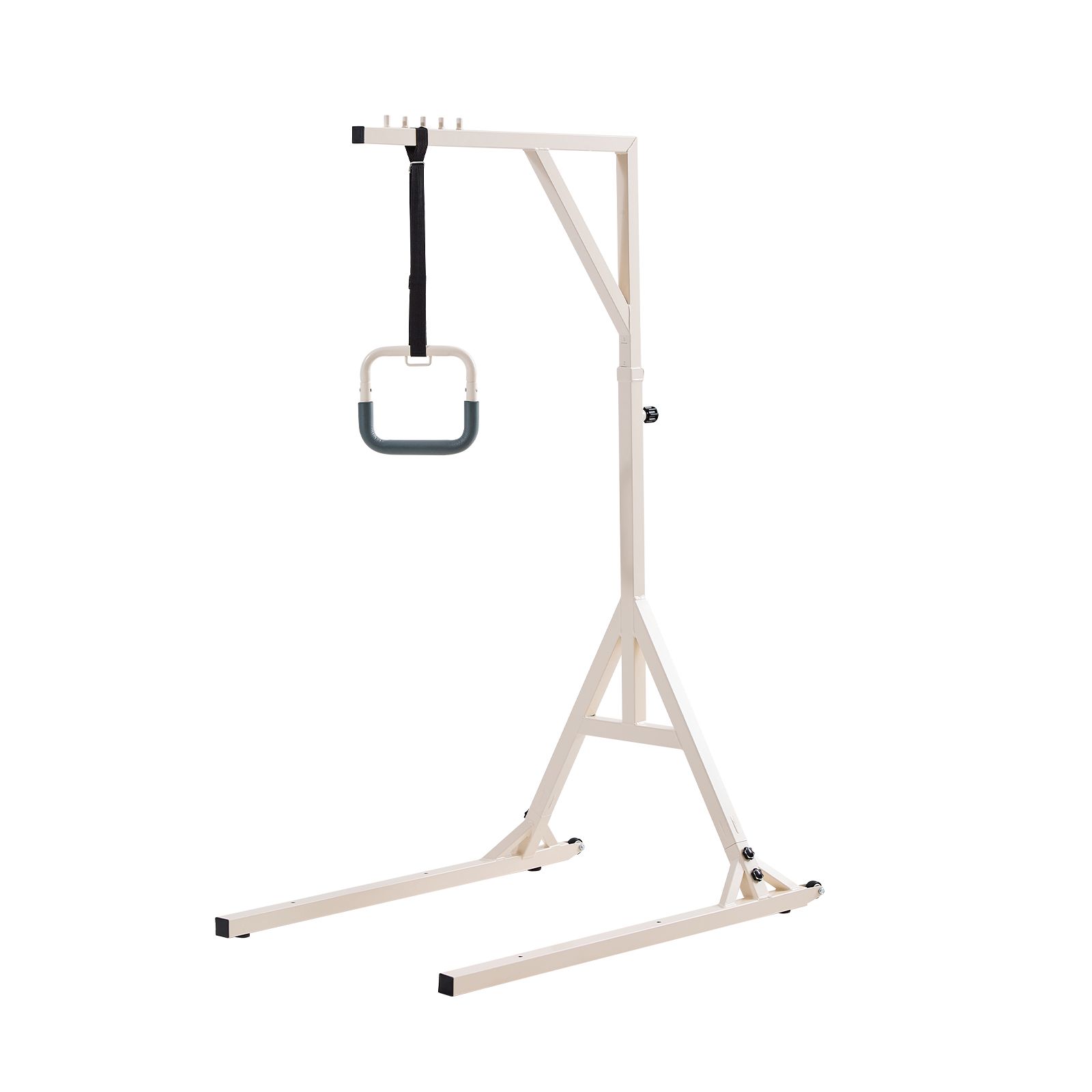 Trapeze Bar for Bed Mobility, Height-Adjustable Bed Trapeze with 2 Casters