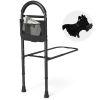 Height Adjustable Bedside Safety Rail, Tool-Free Assembly Bed Assist Bar with Anti-Slip Legs for Elderly Adults