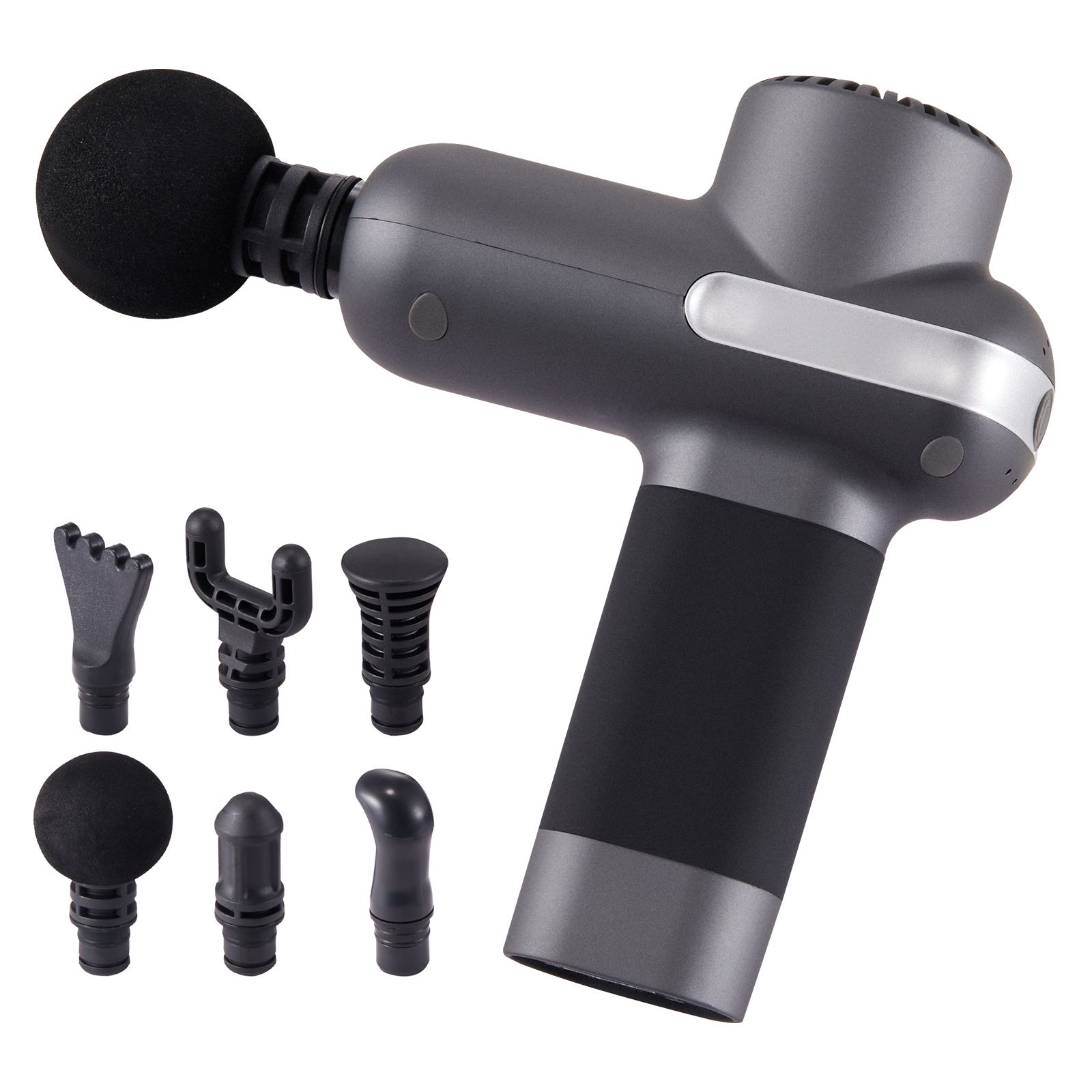 Mini Massage Gun, Percussion Muscle Massage Gun for Athletes - with 5 Speed Levels & 6 Massage Heads, 7.4V 2500mAh Batteries