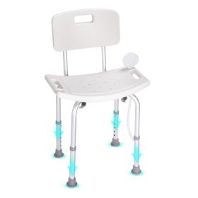 Shower Chair, Shower Seat with Back, Adjustable Height Shower Stool, Shower Chair for Inside Shower Bathtub