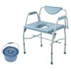 Commode Chair, Bedside Commode with Drop-Down Arms and Detachable Backrest, 5-Level Adjustable Height, 7L Removable Bucket, Easy to Assemble