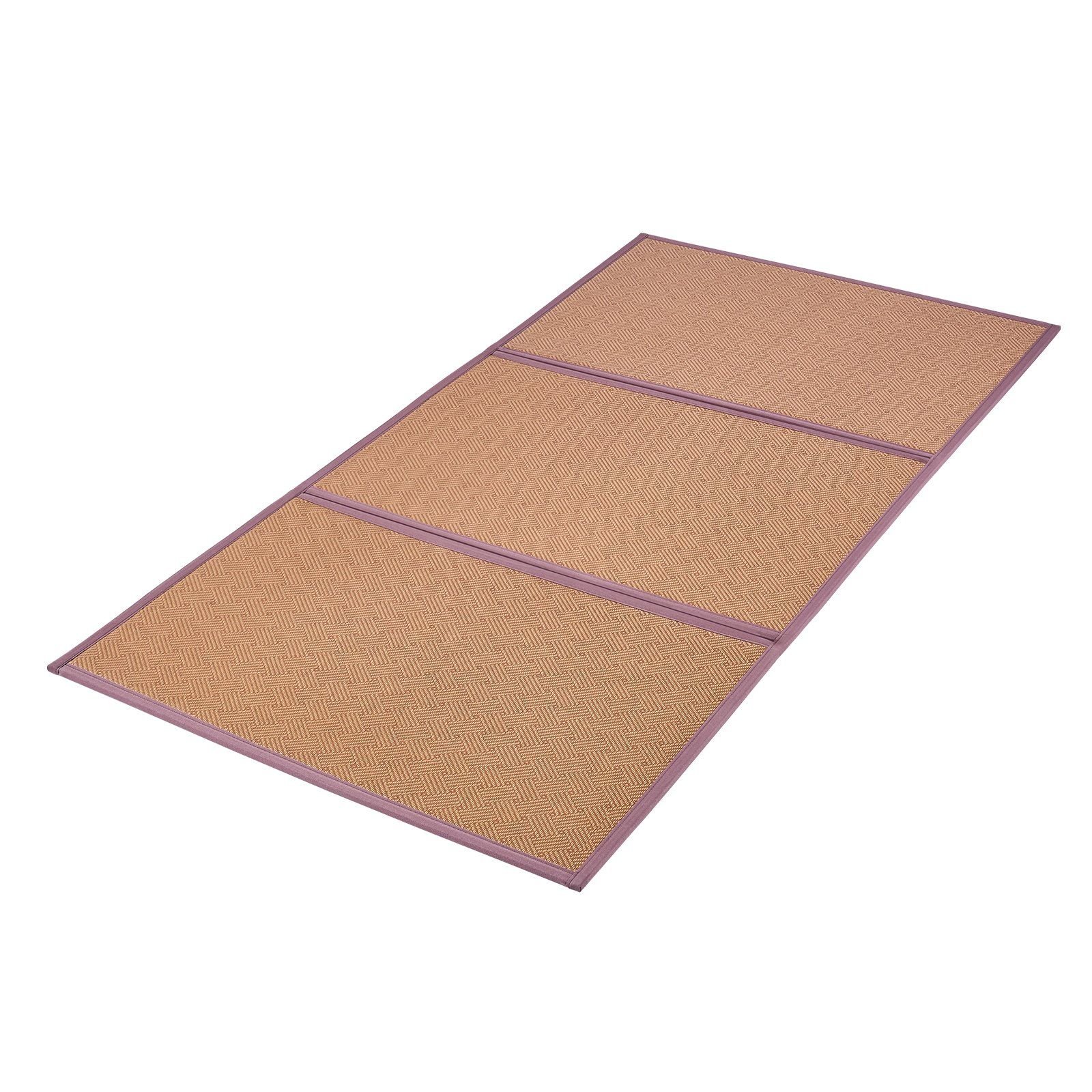 VEVOR Japanese Tatami Mat, 80 x 39 in Foldable Handwoven Natural Rattan Tatami Mat, Non-Slip & Easily Cleaned Japanese Tatami Floor Mat