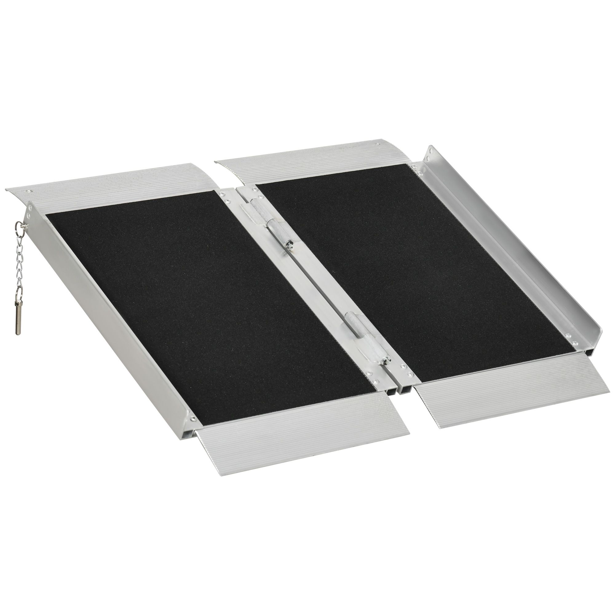 2ft Folding Wheelchair Ramp, Aluminum, Non-Slip Surface, 600lbs Capacity, for Doorways