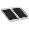 2ft Folding Wheelchair Ramp, Aluminum, Non-Slip Surface, 600lbs Capacity, for Doorways