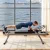 Extra Large Pilates Reformer - Multi-functional Home Fitness Equipment, 395lbs Capacity, with Dynamic Resistance Cords and Aerobic Rebounder