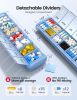 Metal Weekly Pill Organizer – Moisture-Proof Travel Pill Organizer with Built-in Desiccant Chamber and Airtight Lids – Large-Capacity Pill Box for Vit