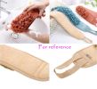 Exfoliating Back Strap Double Side Shower Loofah With Handle Men and Women; Khaki