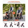 2-in-1 Rollator Walker & Transport Chair for Seniors, Foldable Rolling Walker Wheelchair