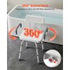 Swivel Shower Chair with Arms and Back, 400 lbs Heavy Duty Bench Seat for Inside Shower Stall and Bathtub