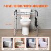 Toilet Safety Rail, 300 LBS Foldable Toilet Seat with Non-Slip Handles, Portable Versatile Toilet Handrails with Reinforced Aluminum Alloy Tube