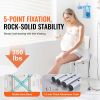 Shower Chair, Shower Seat with Back, Adjustable Height Shower Stool, Shower Chair for Inside Shower Bathtub