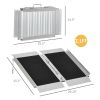 2ft Folding Wheelchair Ramp, Aluminum, Non-Slip Surface, 600lbs Capacity, for Doorways