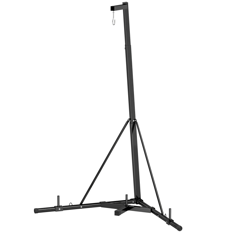 Foldable Punch Bag Stand, Height Adjustable Heavy Bag Stand with Weighted Base, Free Standing for Home Gym, Stand Only