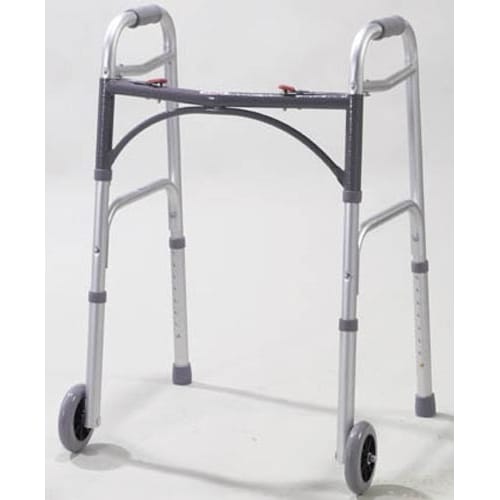 Walker Folding 2-Button Adult Alum w/5  Wheels  (Drive)