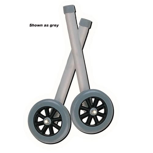 Walker Wheels 5  Fixed With Rear Glide Caps (pair)