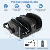 Foot and Calf Massager Heat 360° Adjustable Stand with Multiple Functions for Full Foot - Color: Black