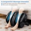 Foot and Calf Massager Heat 360° Adjustable Stand with Multiple Functions for Full Foot - Color: Black