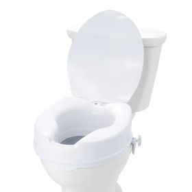 Raised Toilet Seat, 4" Height Raised, 300 lbs Weight Capacity, Universal Toilet Seat Riser, Screw Rod Locking, with Toilet Seat, for Elderly, Handicap