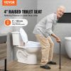 Raised Toilet Seat, 4" Height Raised, 300 lbs Weight Capacity, Universal Toilet Seat Riser, Screw Rod Locking, with Toilet Seat, for Elderly, Handicap