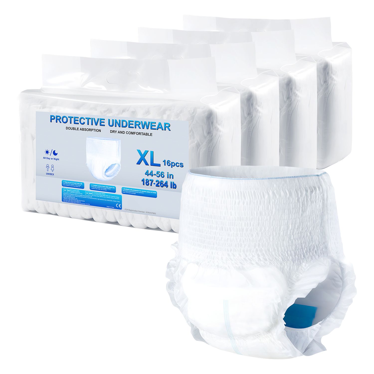 Adult Incontinence Underwear, High Absorbent Protective Underwear for Men & Women