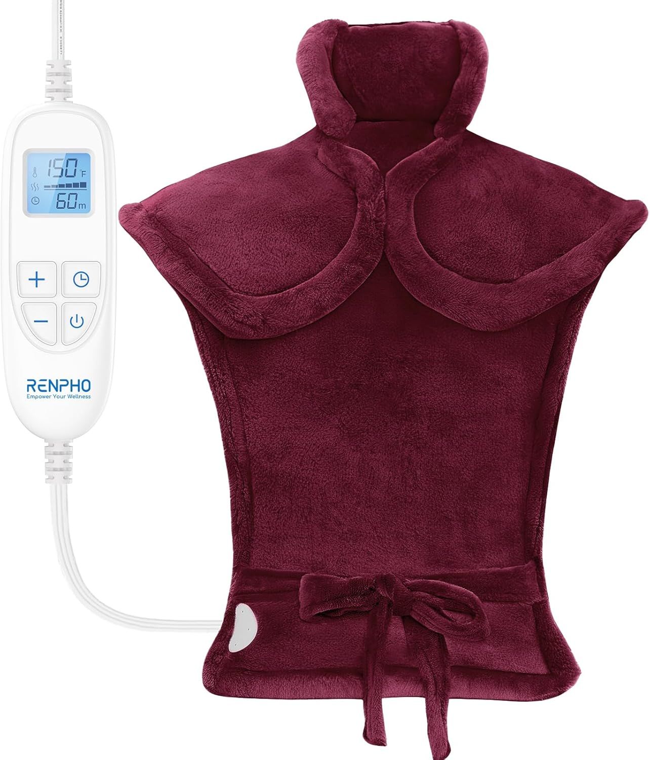 Mothers Day Gifts, Electric Heating Pad - 6 Heat Levels for Neck, Shoulder, and Back, Weighted Pad for Snug Fit - Machine Washable (size: Crimson 24"x33")
