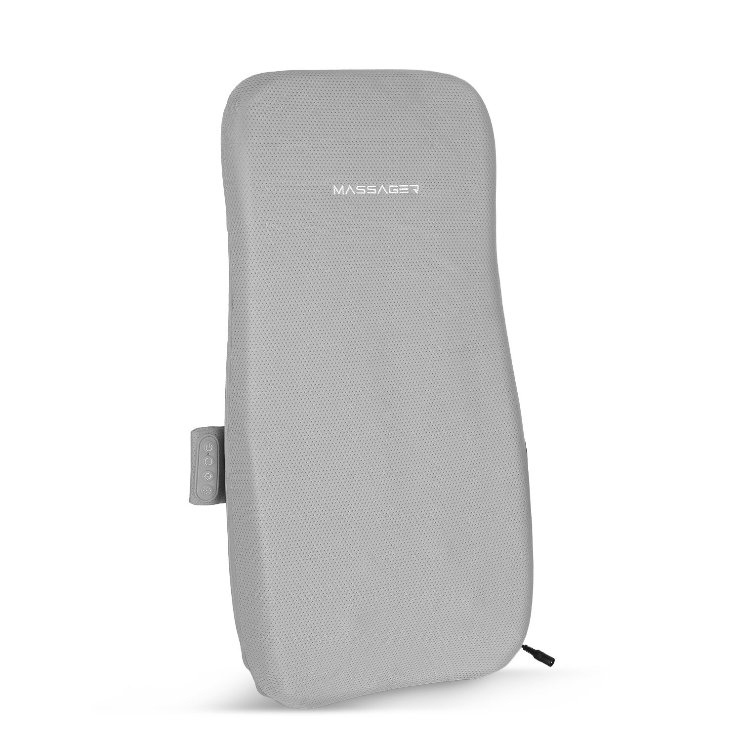 1 Set Full Back Massager With Rolling Kneading Nodes Soothing Heating 3D Deep Tissue Shiatsu Chair Massage Pad For Lumbar Upper Lower Back Gift F (Option: Grey)