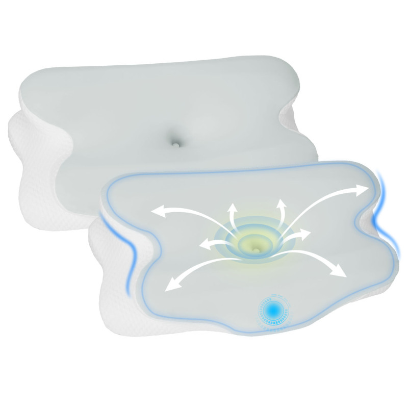 1Pc Orthopedic Memory Foam Pillow With Cooling Case Neck Support Pillow With Machine Washable Case For Side Back Stomach Sleepers (Option: 2pcs)