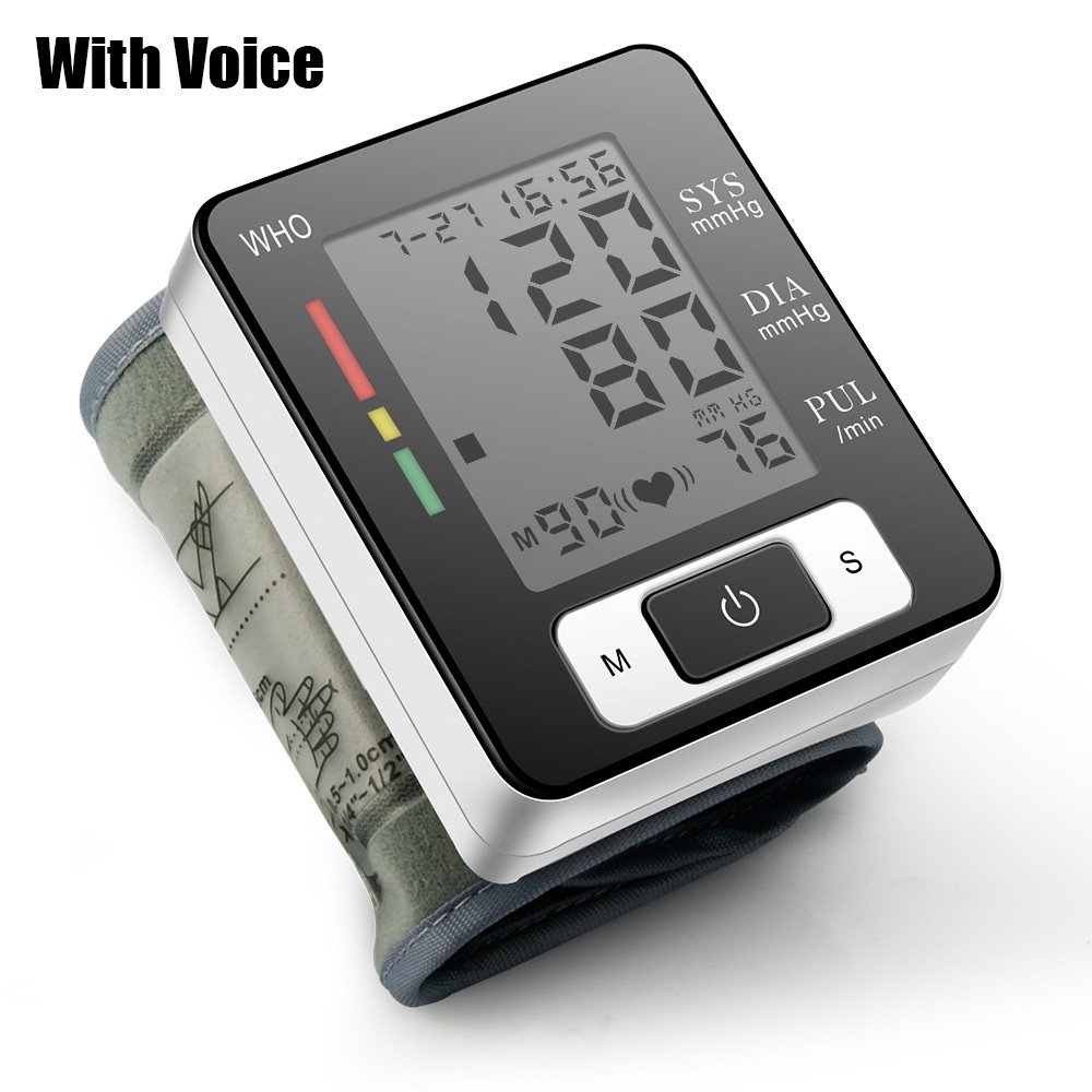 Wrist Blood Pressure Machine With Adjustable Wrist Cuff & 90 Reading Memory For Home & Clinical & H (Option: With Voice)