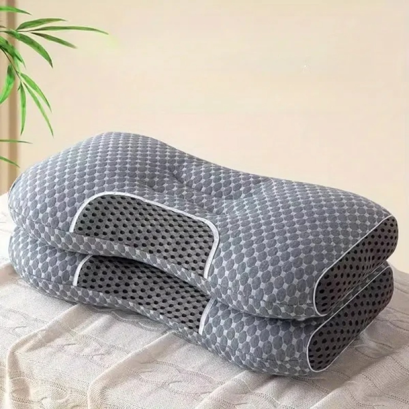 YBZ 3D Knitted Cotton Massage Pillow 1pack 2pack (Option: Gray-2pcs)