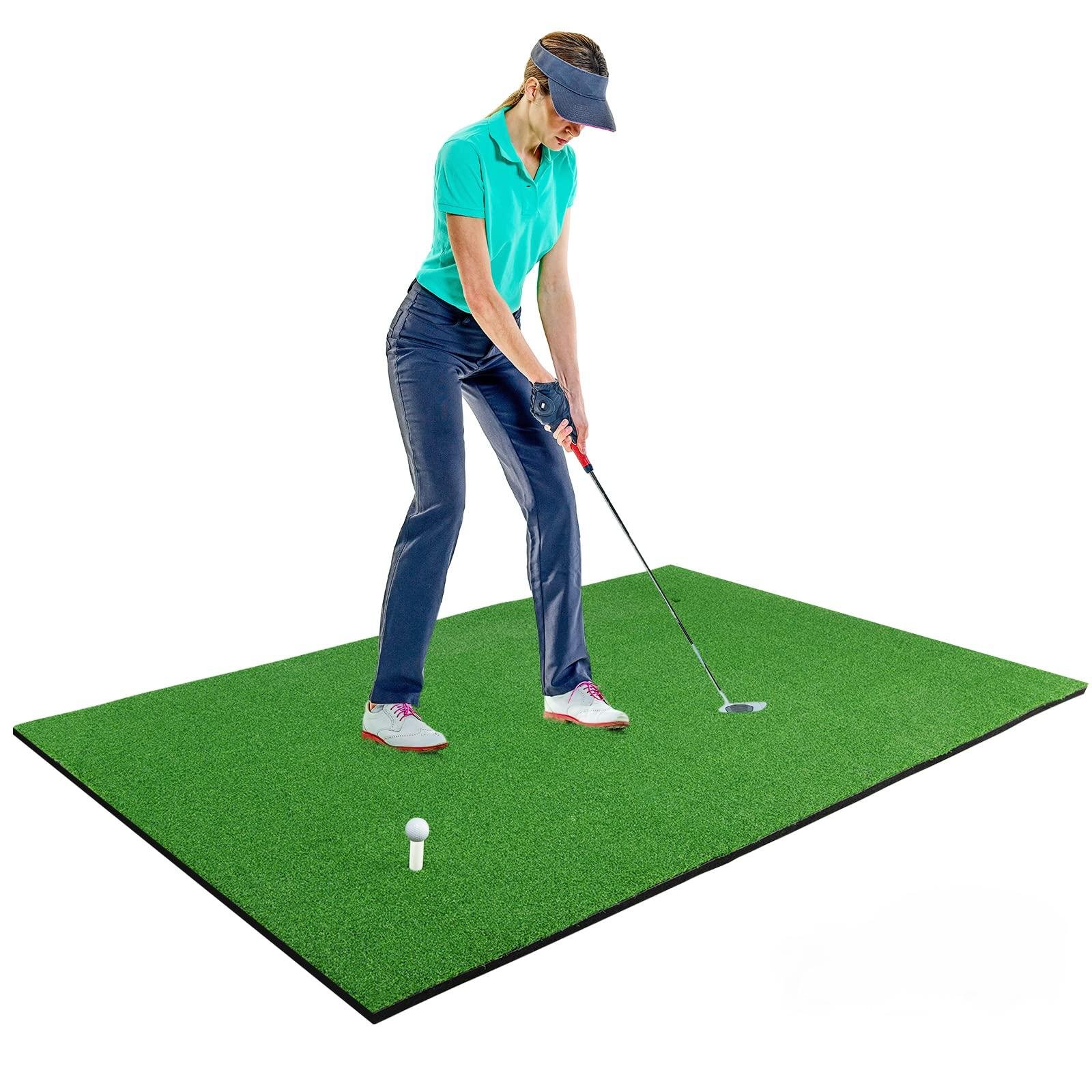 Golf Hitting Mats - 3.8x5 Artificial Turf Training Mat For Indoor-Outdoor Swing Practice (Option: green)