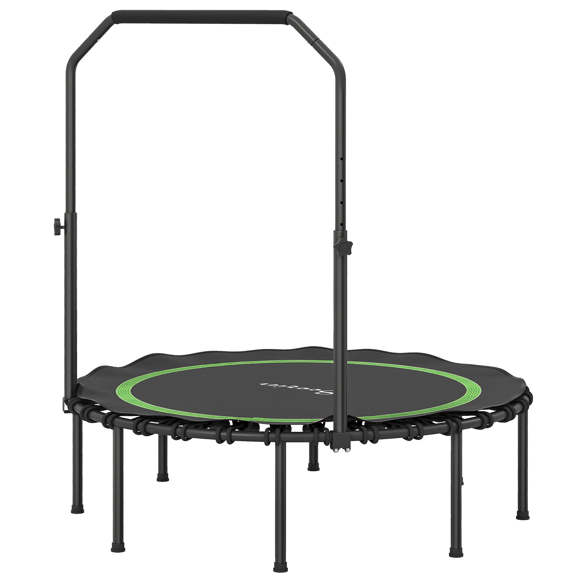 45" Rebounder Trampoline for Adults, Foldable Mini Trampoline with Adjustable Handle Bar for Indoor Outdoor, Green (Option: Green-900x440x110 mm)