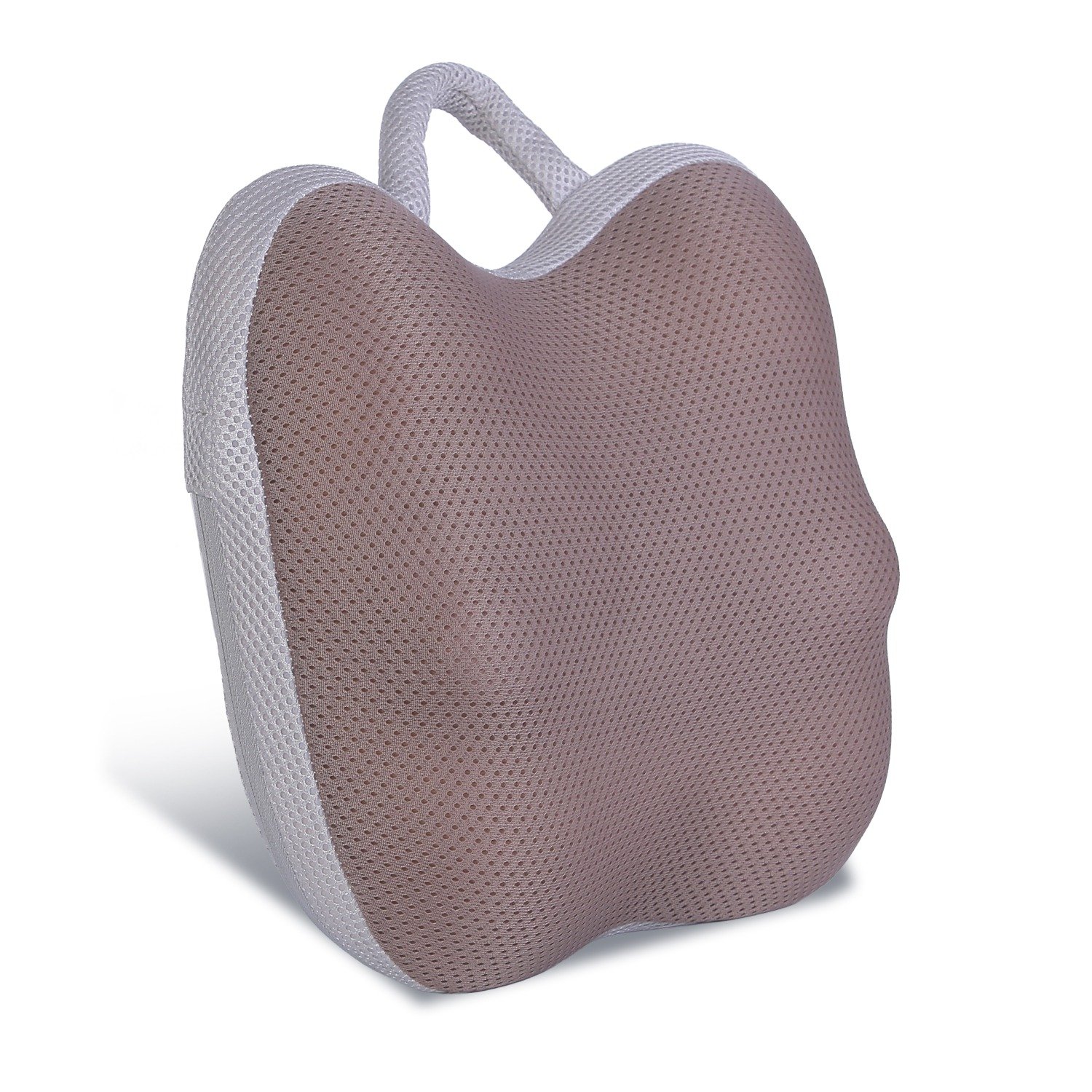 1Pc Shiatsu Back And Waist Massager With Heat Cordless Rechargeable Kneading Lower Back Massage Pillow Portable Lumbar Massager For Home Car Offi (Option: Grey Brown)