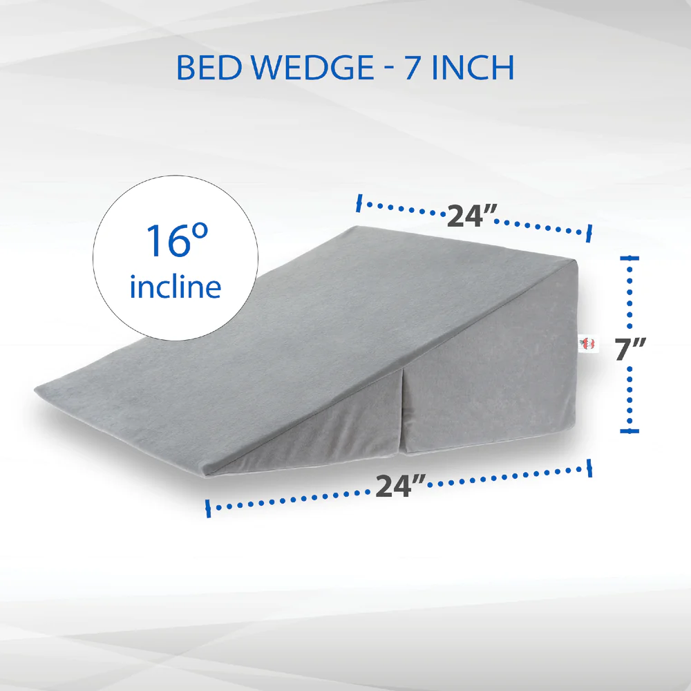 Adjustable Bed Wedge Foam Incline Cushion for Acid Reflux, Gray (Option: 7")