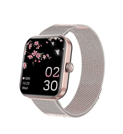 F57l Blood Glucose Monitoring Watch, Blood Glucose Watch, Blood Pressure Watch (Color: Milan Rose Steel)